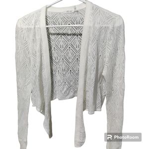 Knit Cardigan cropped,   White Size Large